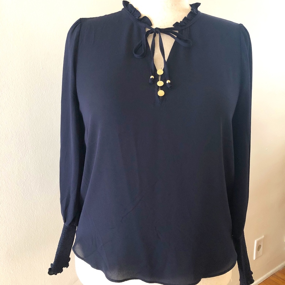 TAHARI Navy Blue Blouse